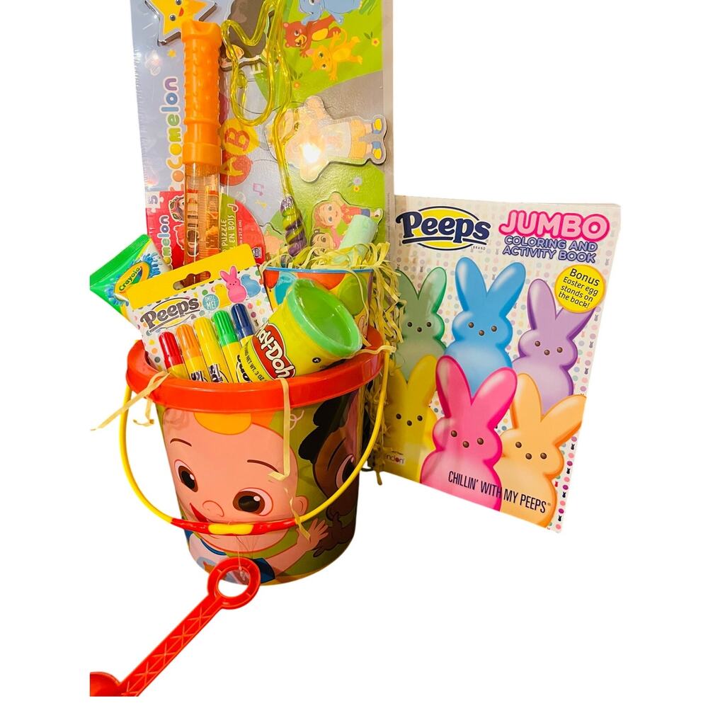 Cocomelon, sand bucket, Easter, bundle, five piece wooden puzzle, Cocomelon